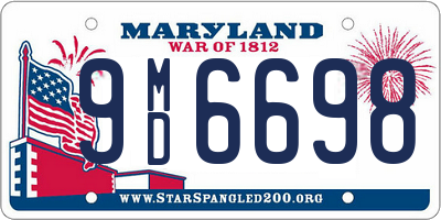 MD license plate 9MD6698