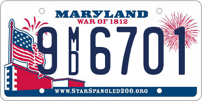 MD license plate 9MD6701