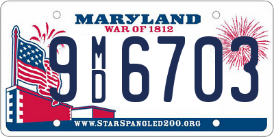 MD license plate 9MD6703