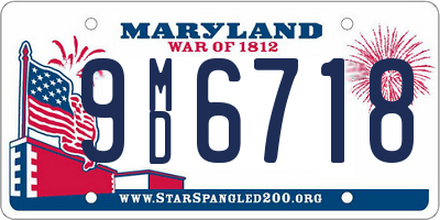 MD license plate 9MD6718