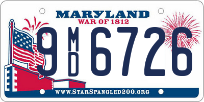 MD license plate 9MD6726