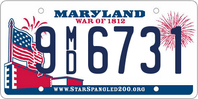MD license plate 9MD6731