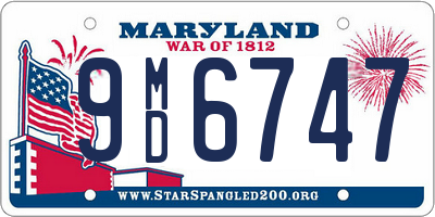 MD license plate 9MD6747