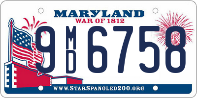 MD license plate 9MD6758