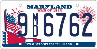 MD license plate 9MD6762