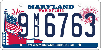 MD license plate 9MD6763