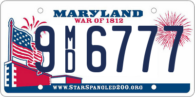 MD license plate 9MD6777