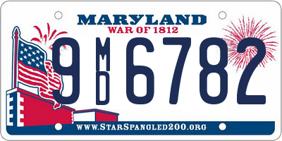 MD license plate 9MD6782