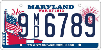 MD license plate 9MD6789