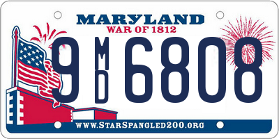 MD license plate 9MD6808