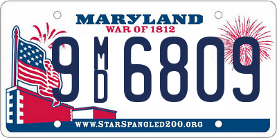 MD license plate 9MD6809