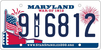 MD license plate 9MD6812