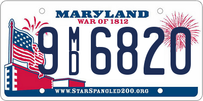 MD license plate 9MD6820