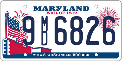 MD license plate 9MD6826