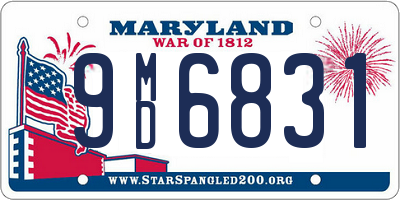 MD license plate 9MD6831