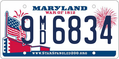 MD license plate 9MD6834