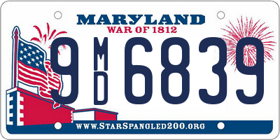 MD license plate 9MD6839