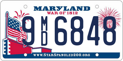 MD license plate 9MD6848