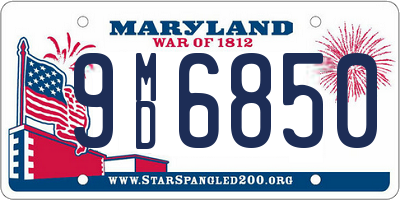 MD license plate 9MD6850