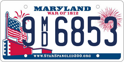 MD license plate 9MD6853