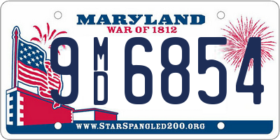 MD license plate 9MD6854