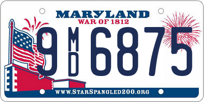 MD license plate 9MD6875