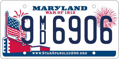 MD license plate 9MD6906