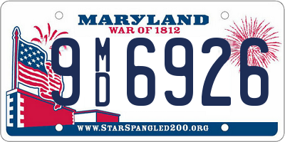 MD license plate 9MD6926