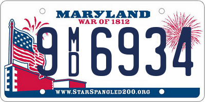 MD license plate 9MD6934