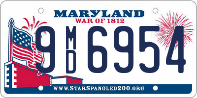 MD license plate 9MD6954