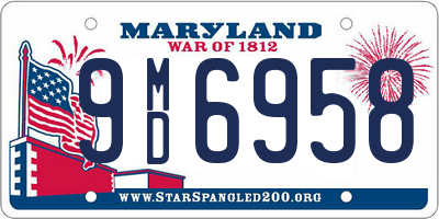 MD license plate 9MD6958