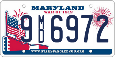 MD license plate 9MD6972