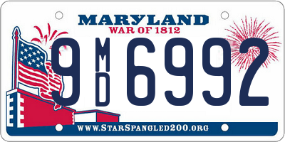 MD license plate 9MD6992