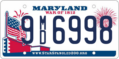 MD license plate 9MD6998