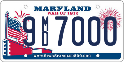 MD license plate 9MD7000