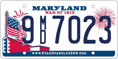 MD license plate 9MD7023