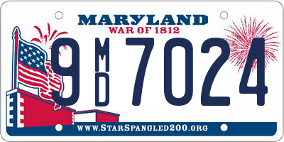 MD license plate 9MD7024