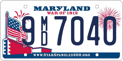 MD license plate 9MD7040