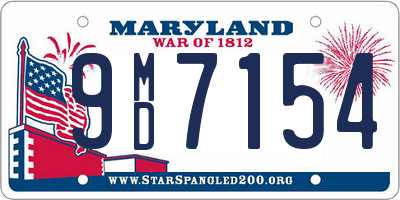 MD license plate 9MD7154