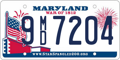 MD license plate 9MD7204