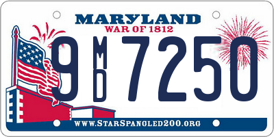 MD license plate 9MD7250