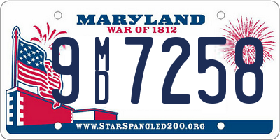 MD license plate 9MD7258