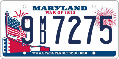 MD license plate 9MD7275