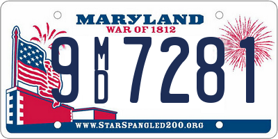 MD license plate 9MD7281