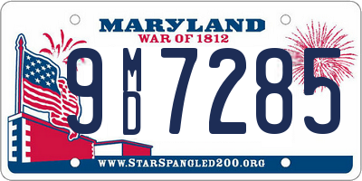 MD license plate 9MD7285