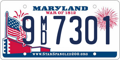 MD license plate 9MD7301