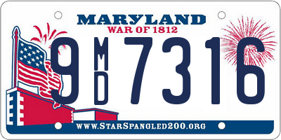 MD license plate 9MD7316