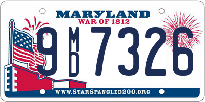 MD license plate 9MD7326