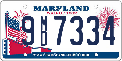 MD license plate 9MD7334