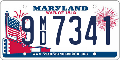 MD license plate 9MD7341